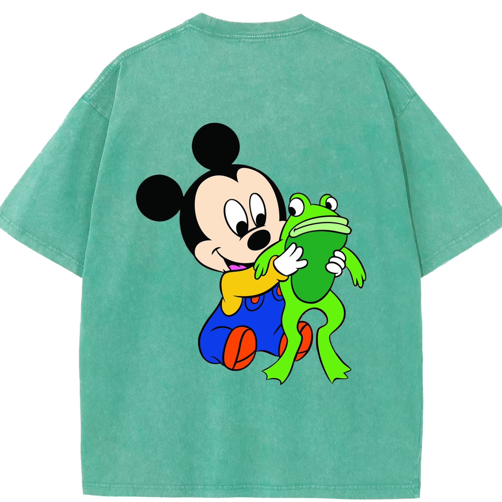 （画像用） ミッキーマウス Mickey Mouse 綿100% ヴィンテージ風 半袖Tシャツ（背面プリント）
